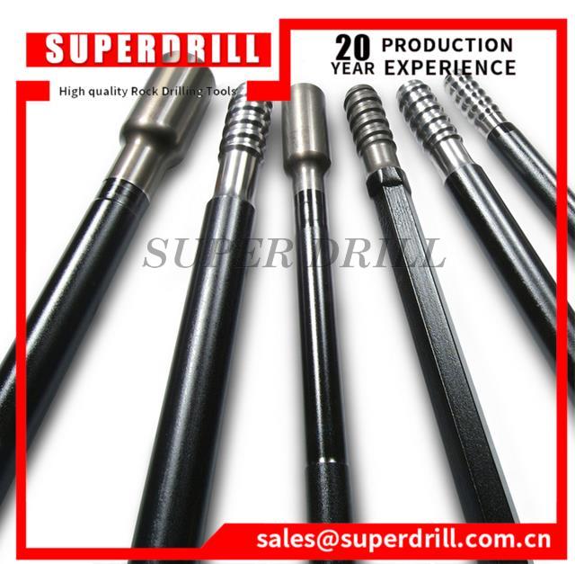 T45 Round 46 Mf Top Hammer Drilling Tools Threaded Rock Drill Extension Drifting Drill Rod For Underground Mining
