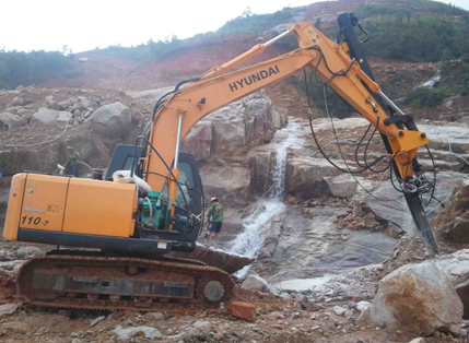 PD45 Excavator mounted rock drilling attachments