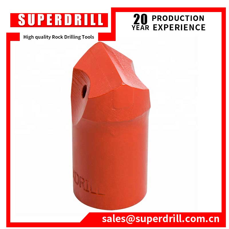 Tapered chisel drill bits for rock drilling