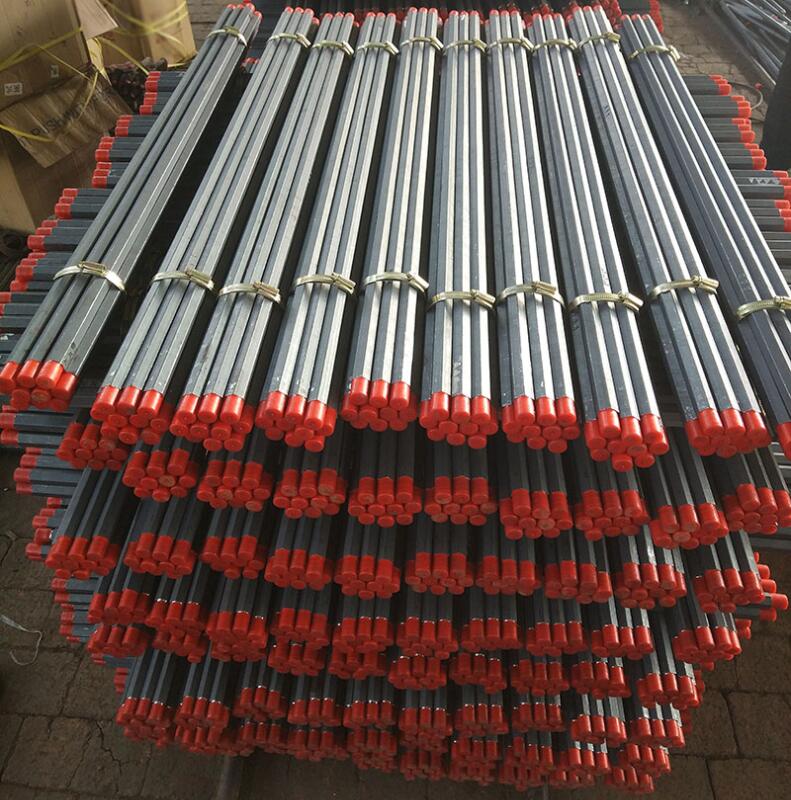 22mm Hex tapered rod hollow drilling rod with shank H22