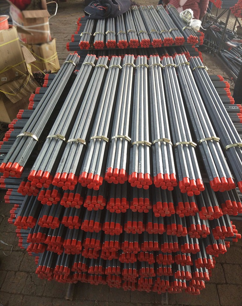 22mm Hex tapered rod hollow drilling rod with shank H22