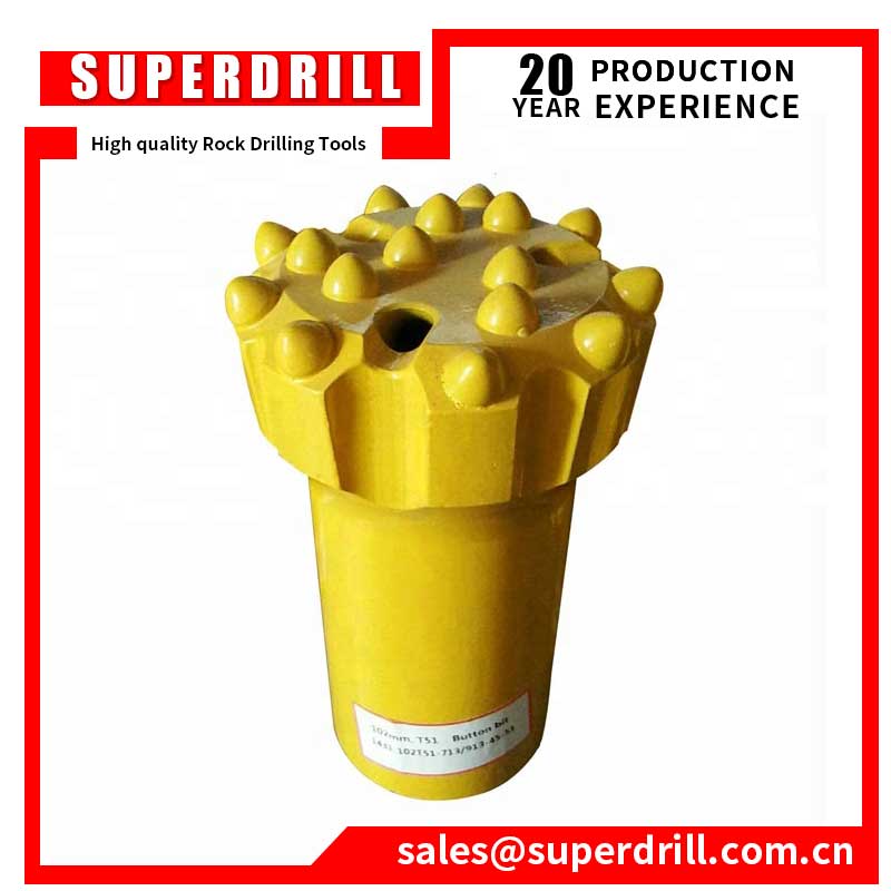 t38 t51 thread button rock drill bit 76mm 102mm