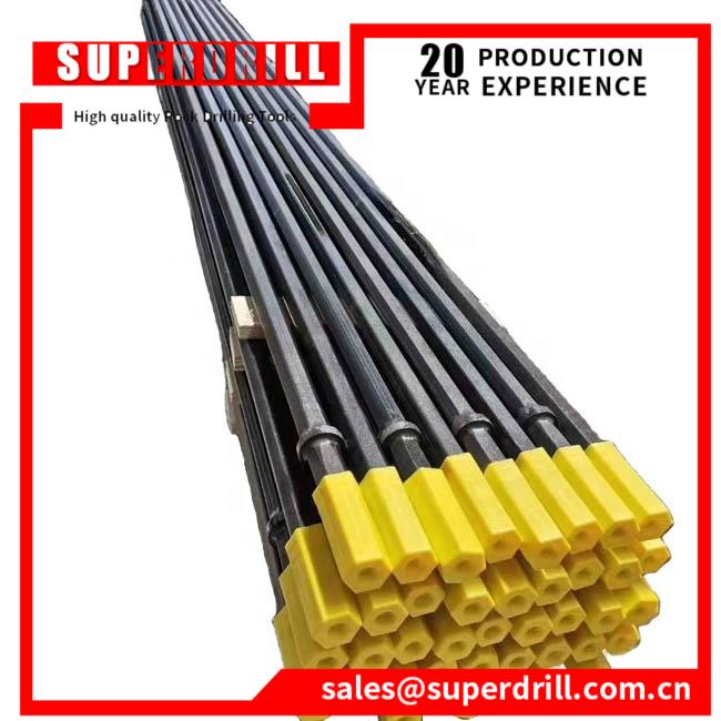 T45 Round 46 Mf Top Hammer Drilling Tools Threaded Rock Drill Extension Drifting Drill Rod For Underground Mining