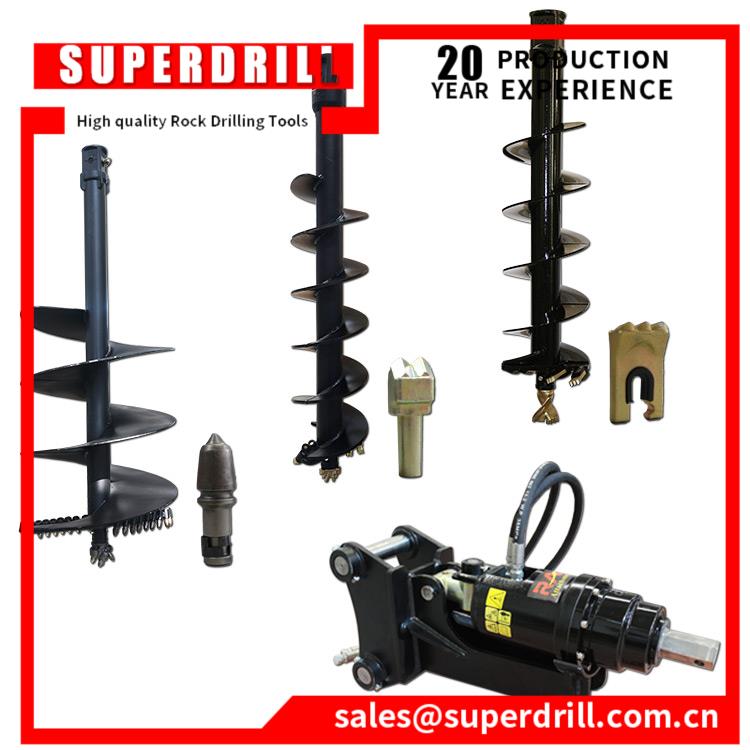 auger drill attachment for excavators