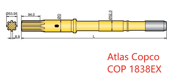 90516545, 90516288, 90516304, and 90516316 Atlas Copco COP 1838EX Shank Adapters