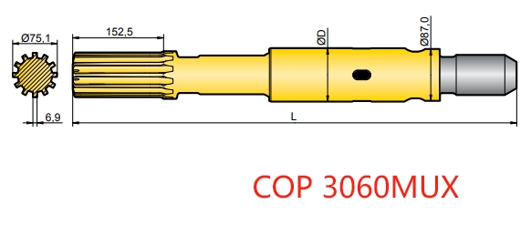 90516512 / 90516513 Atlas Copco COP 4050MUX Shank Adapters