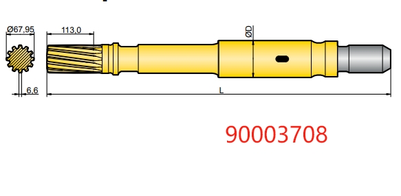 90003708 Atlas Copco COP 4050MUX Shank Adapter