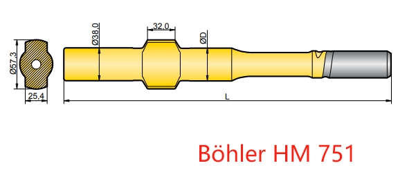 Bohler HM 751 Shank Adapter 90516156 / 90516168 / 90516180